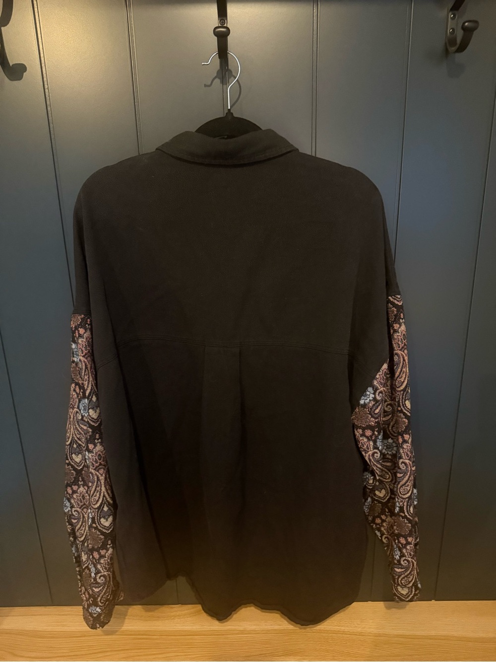 🪻POL Women’s Black Floral Paisley Tapestry Jacket Shacket Cottagecore - Size L - Picture 7 of 7